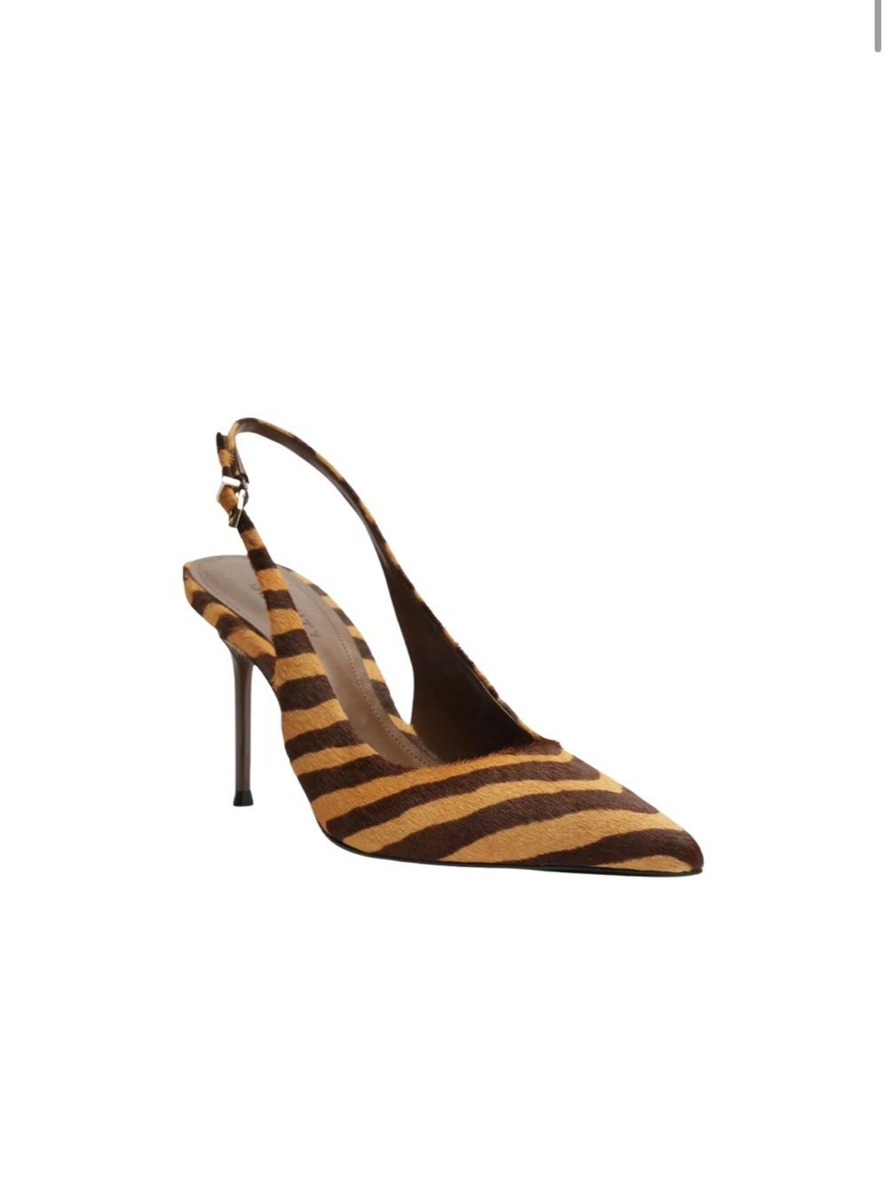 Schutz Paola Calf Hair Pump in Natural Zebra - Picture 2 of 5